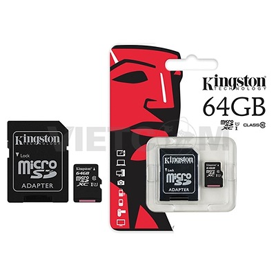 Thẻ nhớ Micro SDXC Kingston 64GB Class 10, 45MB/s